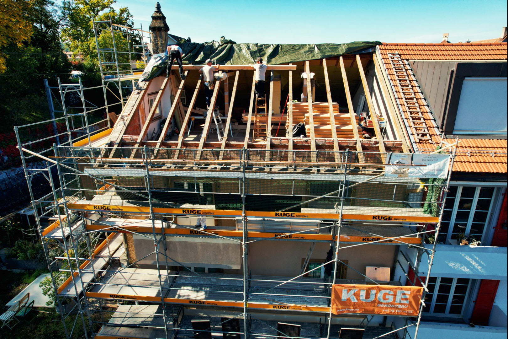 Dachgerüste in der Region Biel/Bienne – Foto: KUGE Bau AG